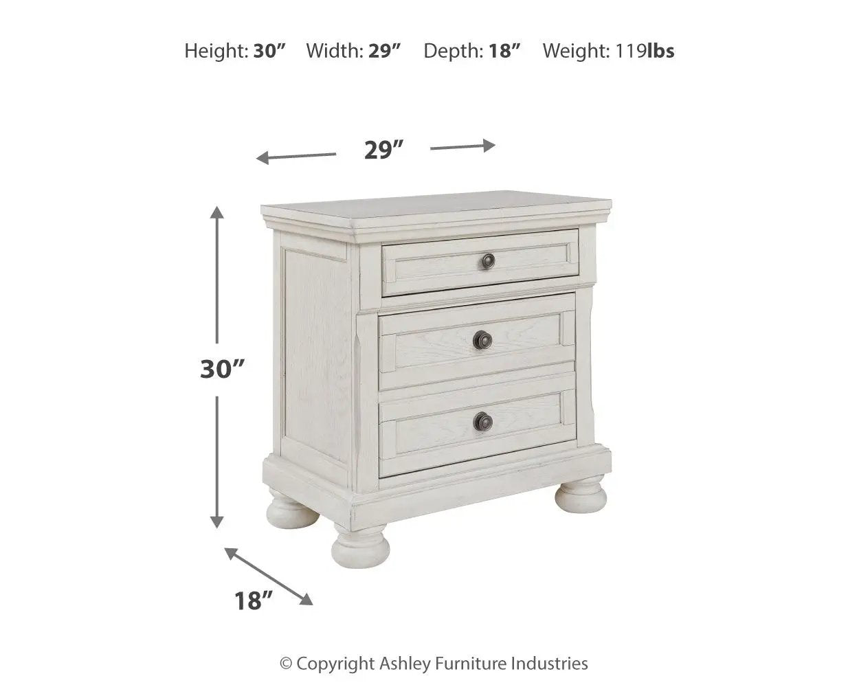 Robbinsdale - Two Drawer Night Stand - Antique White by Unique Piece Furniture