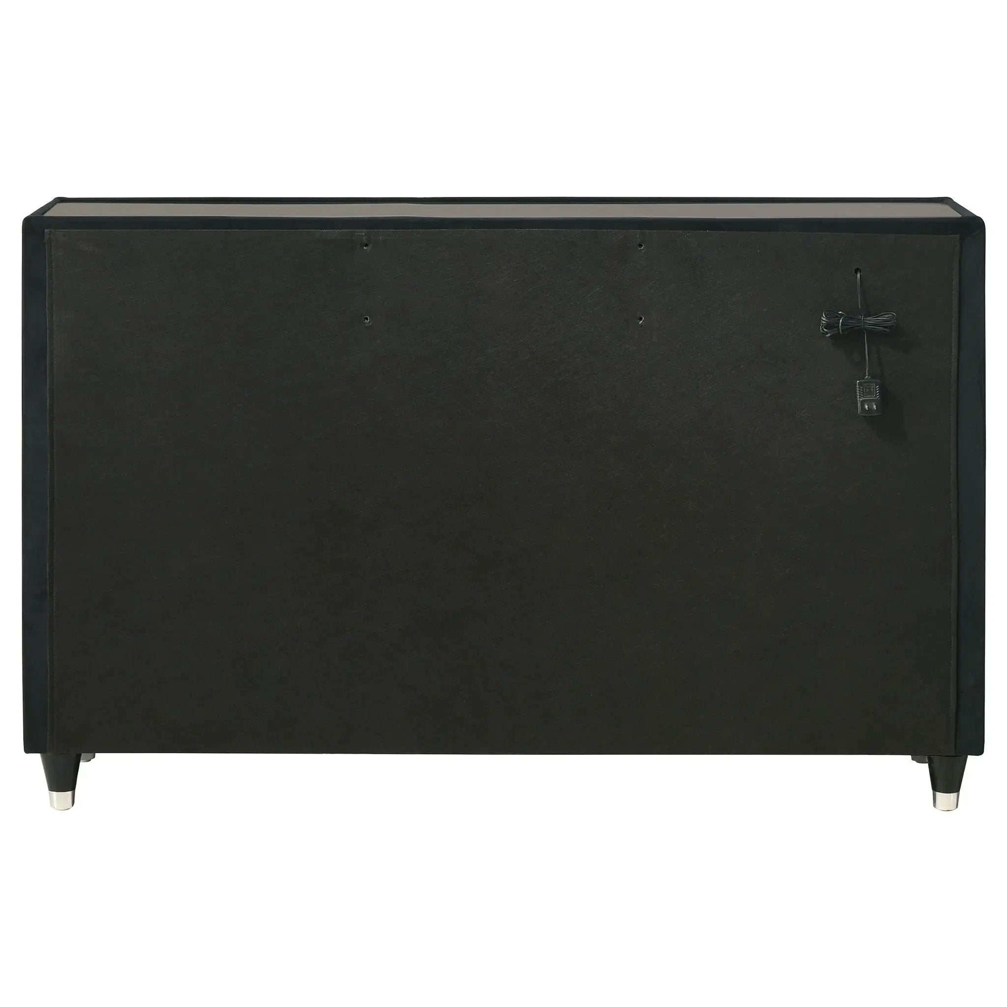 Ravenne 6-drawer Velvet Upholstered LED Dresser Cabinet Black by Unique Piece Furniture