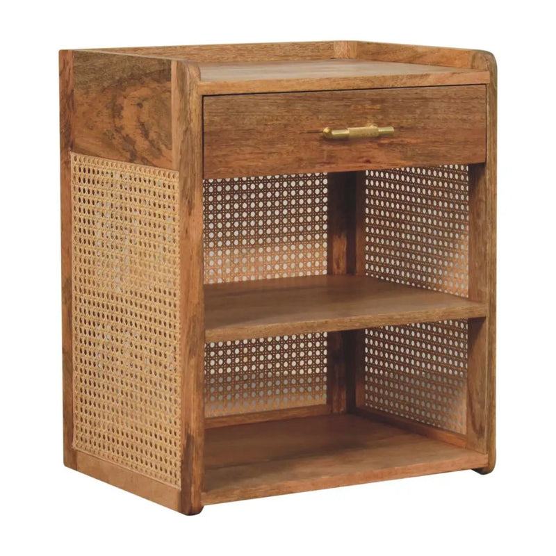 Larissa - T Bar Open Bedside Table - Oak by HouseOfZazla