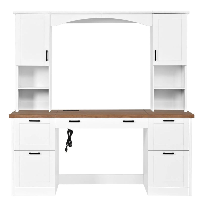 ON-Trend Farmhouse Arched Computer Desk with Hutch by HouseOfZazla