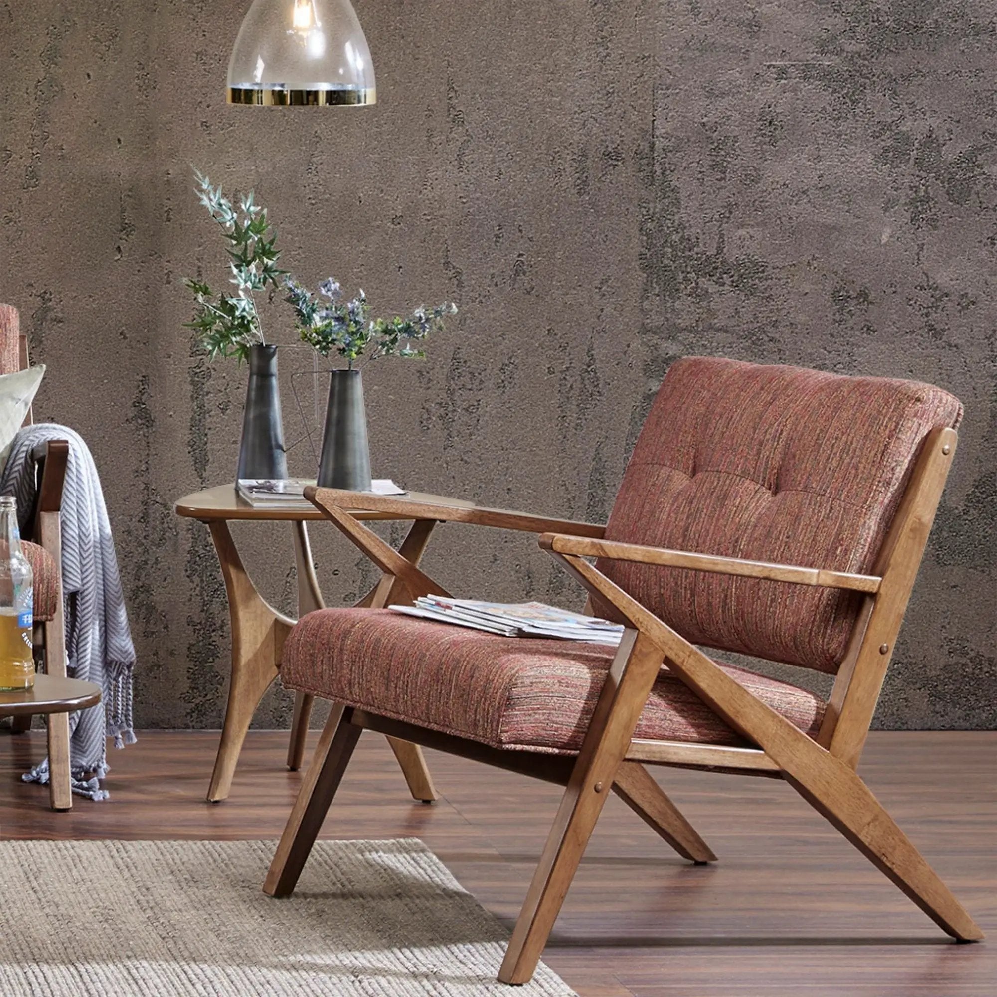 Lounge Chair With Tufted Upholstery And Solid Frame by Unique Piece Furniture