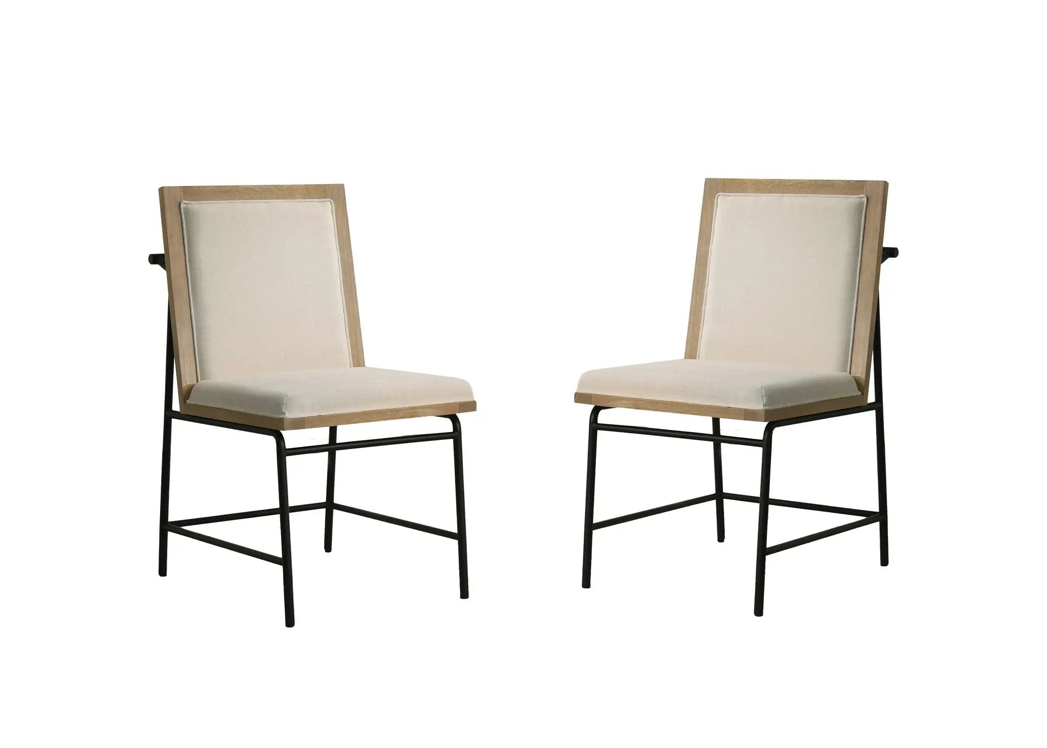 Tate - Round Dining Table With Cream Color Upholstered Chairs (Set of 5) - Oak Finish by Unique Piece Furniture
