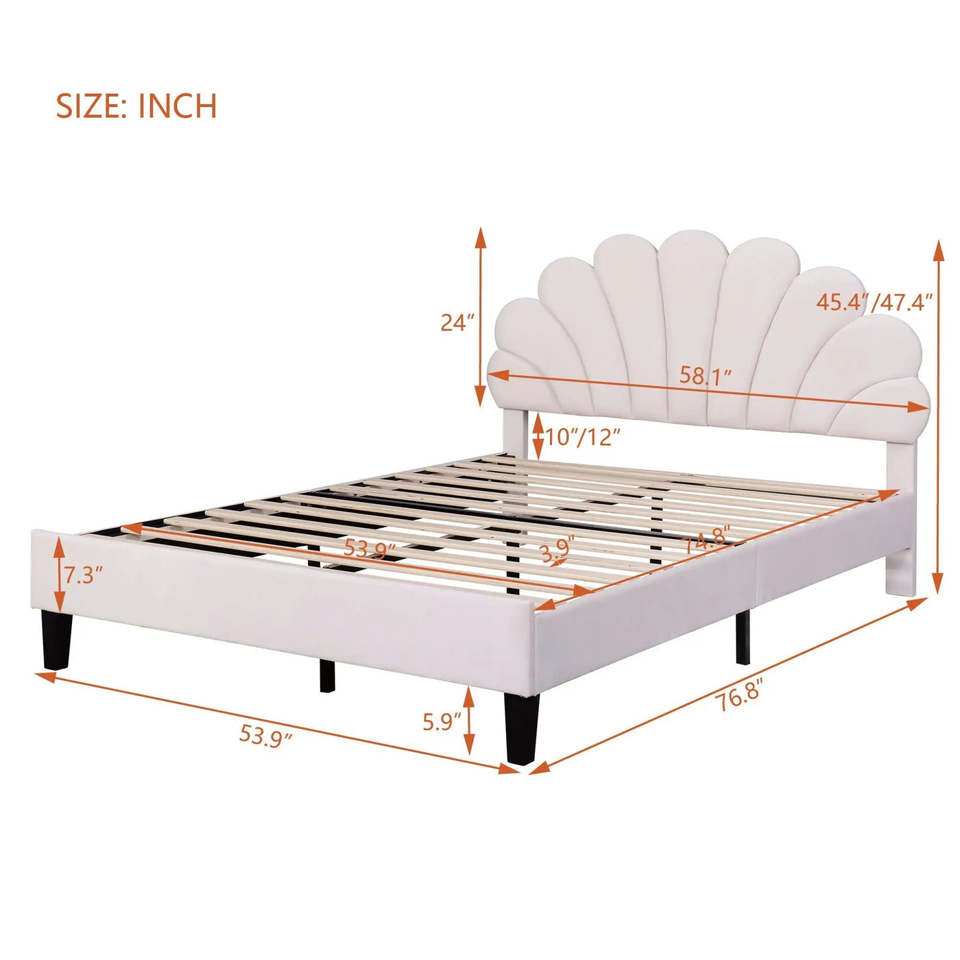 Upholstered Platform Bed With Flower Pattern Headboard by HouseOfZazla