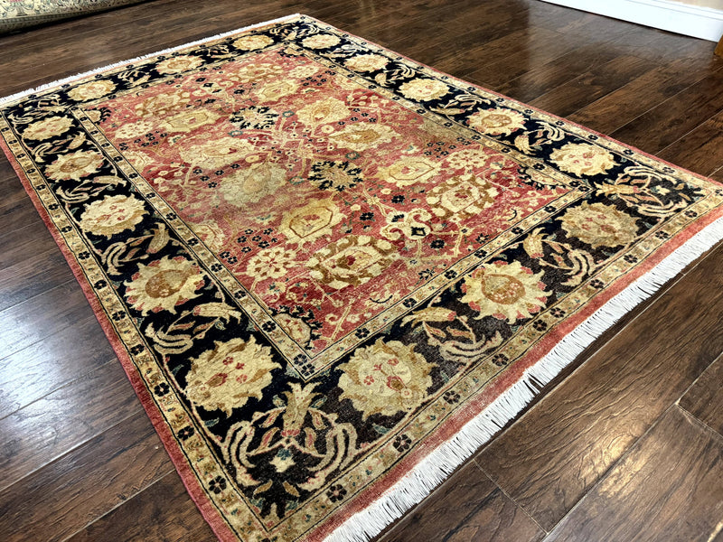 Indian Agra Rug 6x9, Allover Pattern, Traditional Wool Oriental Carpet by Jewel Rugs