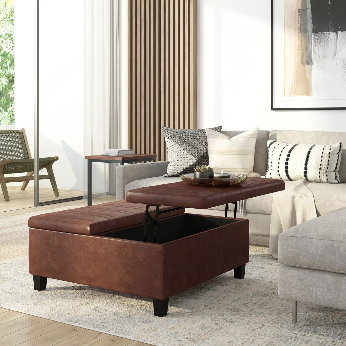 Ellis - Coffee Table Storage Ottoman Contemporary Design by HouseOfZazla