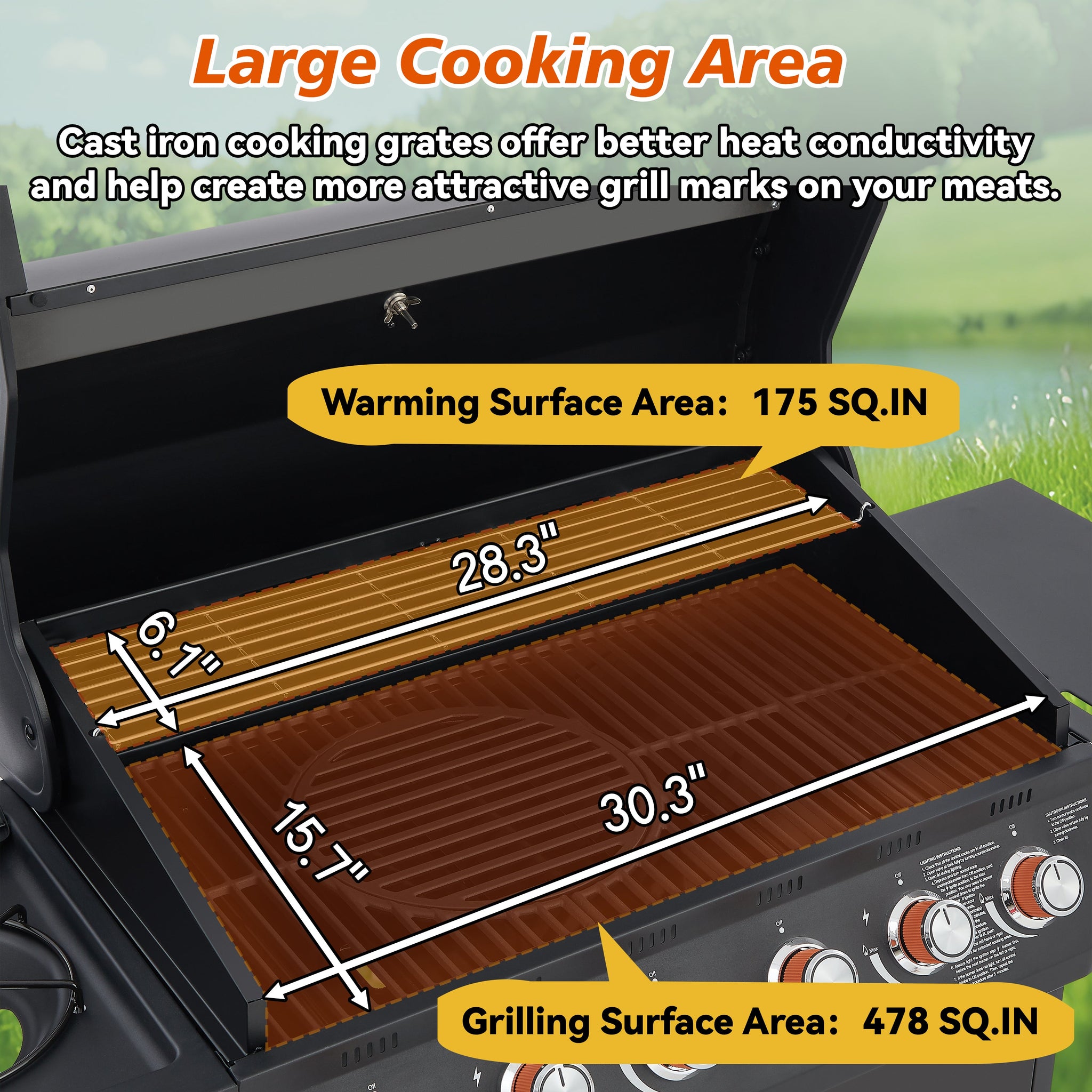6 Burner BBQ Propane Gas Grill with Side Burner by HouseOfZazla