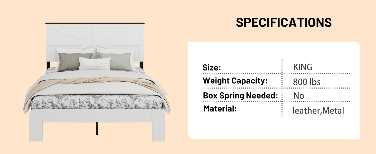 King Wood Platform Bed Frame with Headboard and Storage by HouseOfZazla