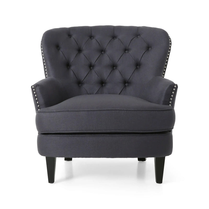 Enchante Living Room Set with Tufted Back Club Chair and Ottoman by HouseOfZazla