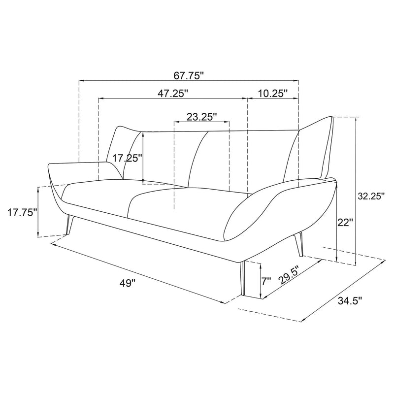 Logan - Flared Arm Loveseat Lounge Sofa - Teal Blue by HouseOfZazla