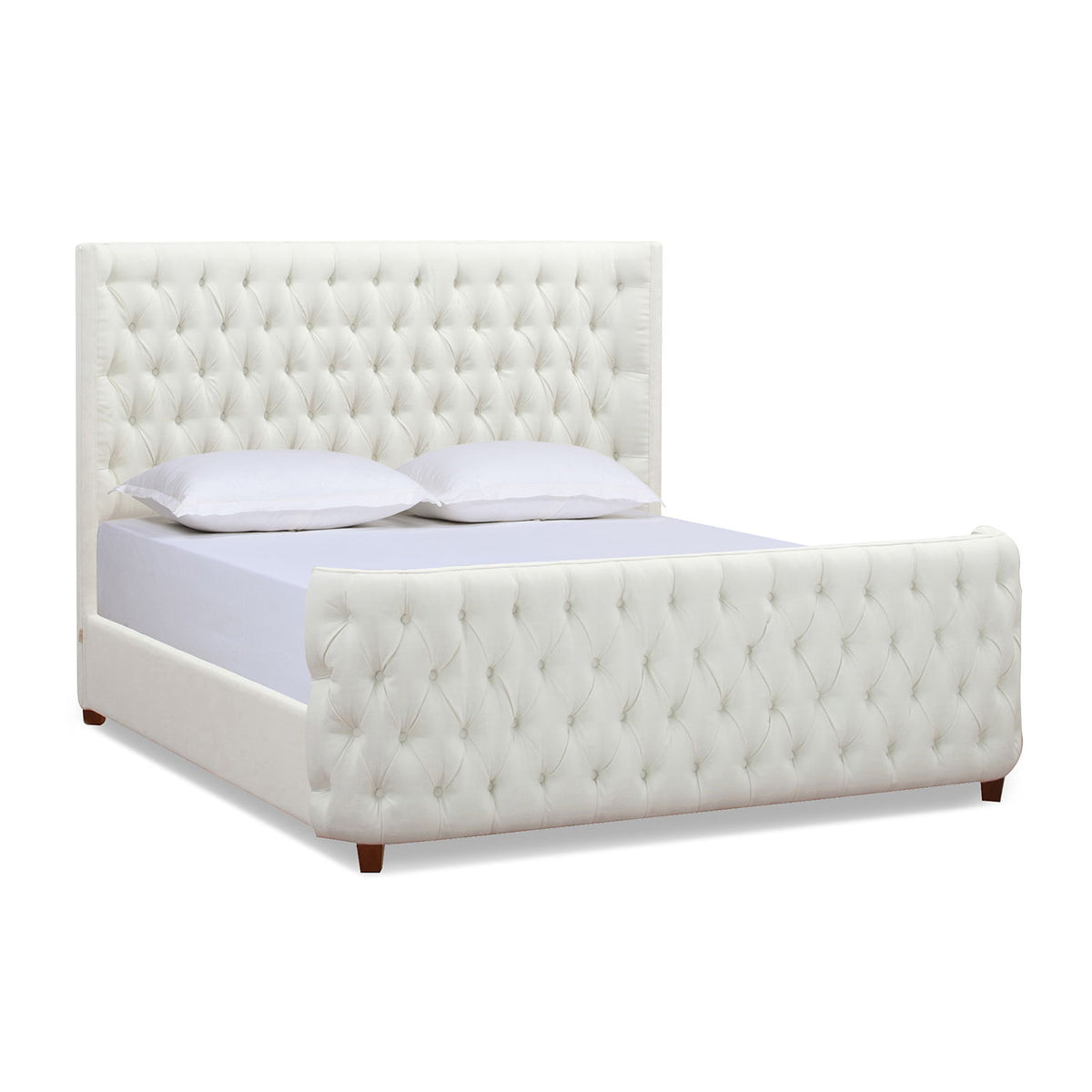 Tufted Panel Bed with Wingback Headboard and Footboard - Multiple Colors, photo 17 of 40