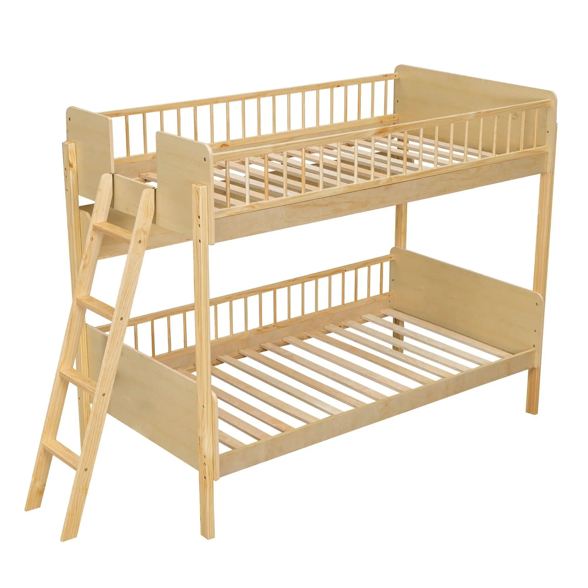 Bunk Bed With 3 Storage Shelves, Adjustable Ladder Left Or Right by Unique Piece Furniture