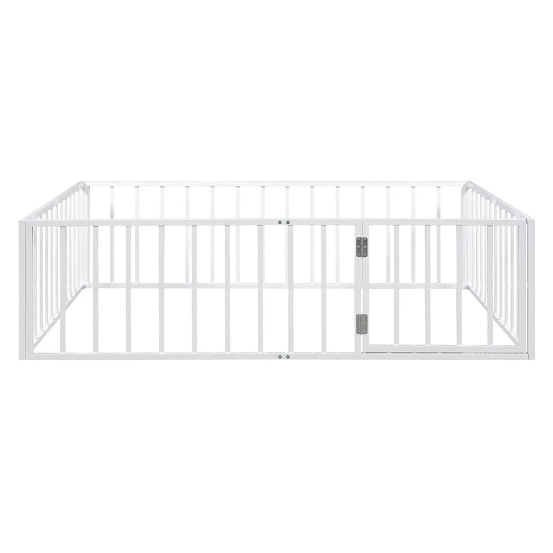 Metal Floor Bed Frame With Fence And Door by Unique Piece Furniture