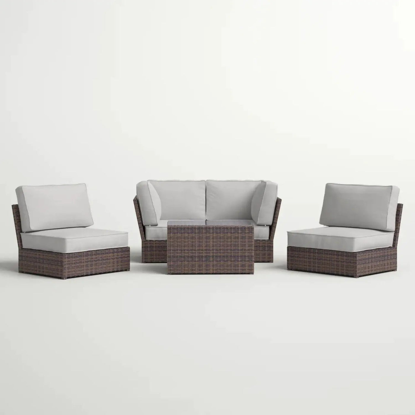 Comfortable Modern Patio Rattan Sectional Set With Cushions by Unique Piece Furniture