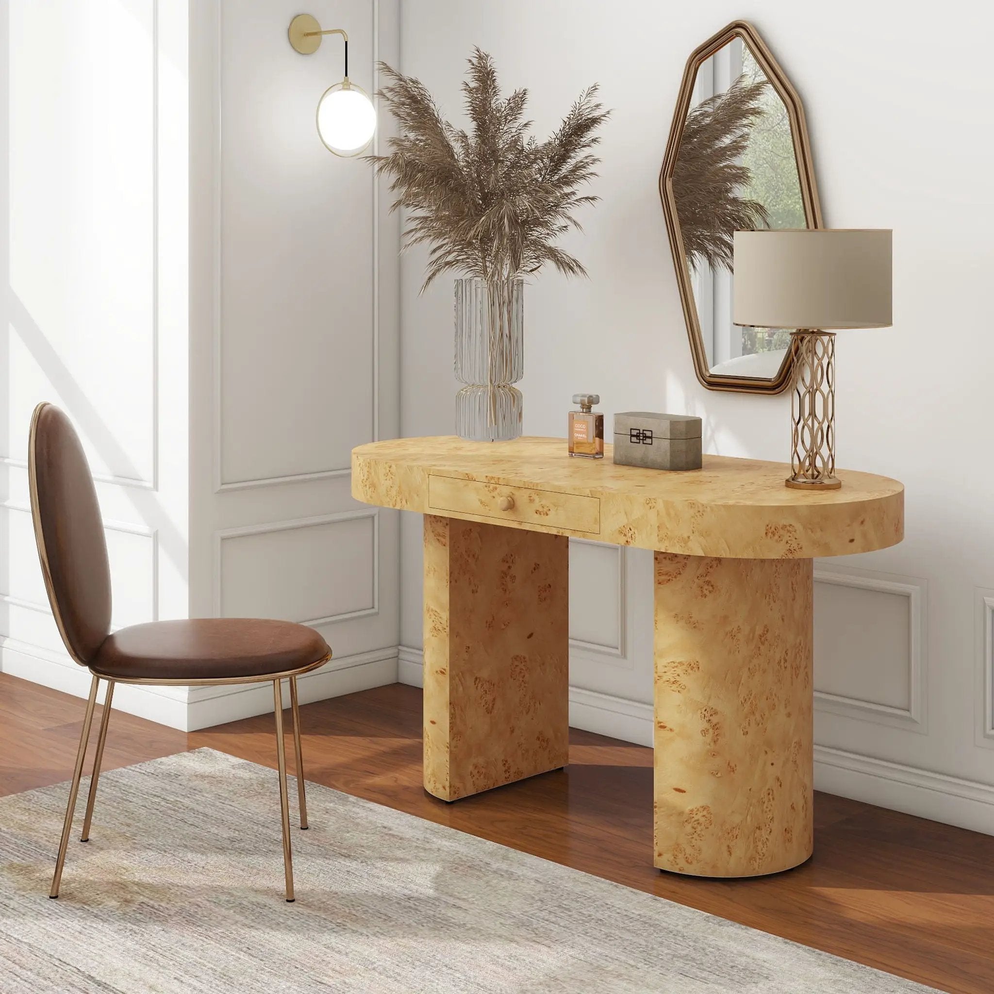 Jesse - Single Drawer Oval Computer Desk by HouseOfZazla
