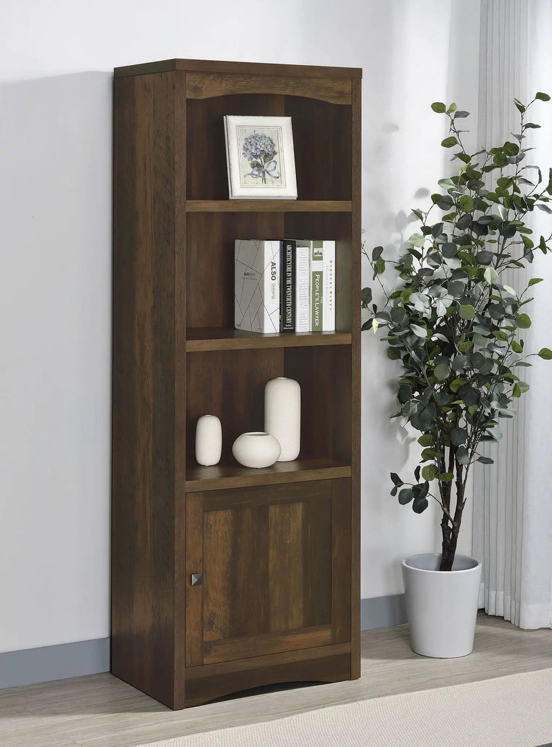 Laughlin 4-shelf Engineered Wood Media Tower Dark Pine by Unique Piece Furniture