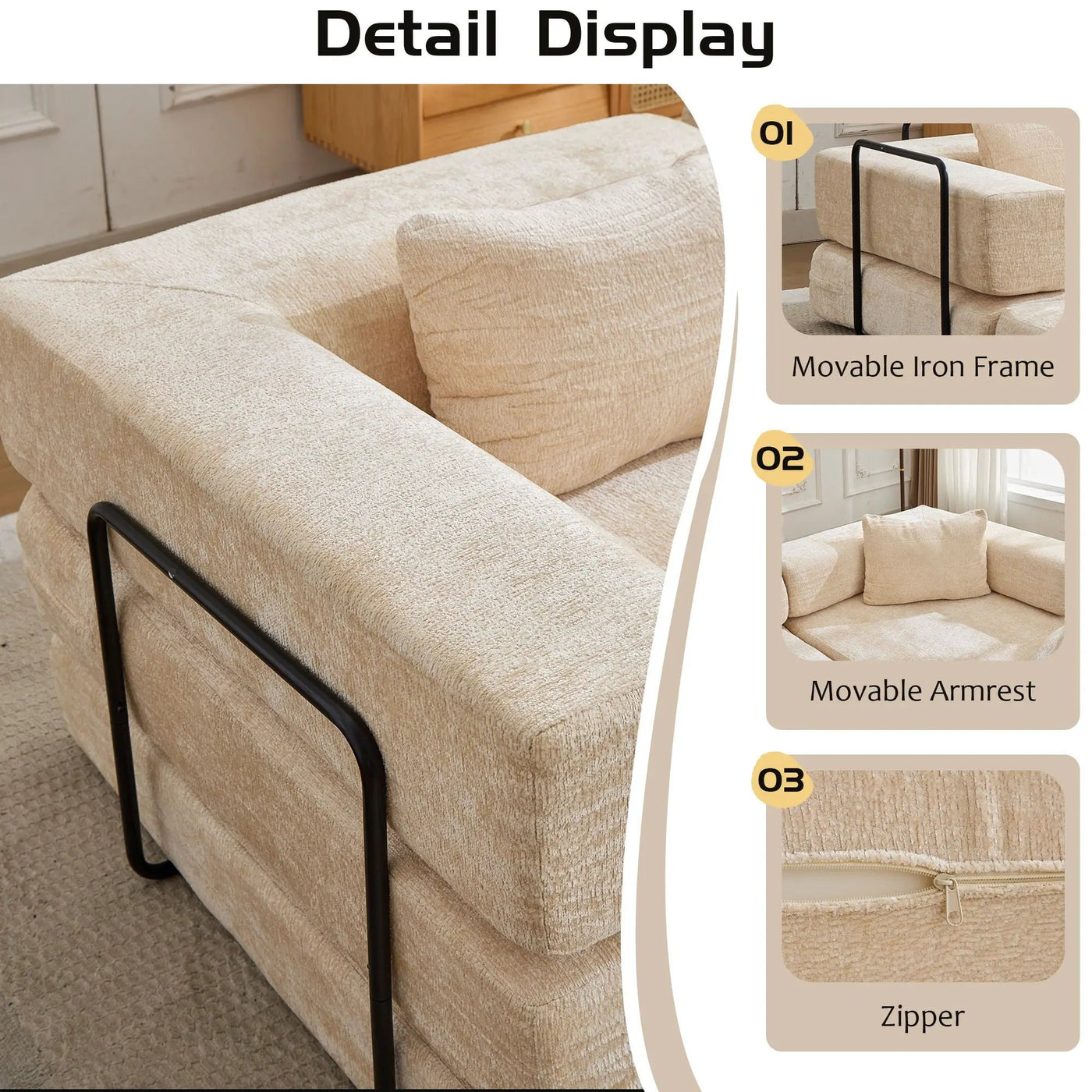 Convertible Floor Sofa Bed, Boneless Modular Sectional Sofa For Living Room by HouseOfZazla