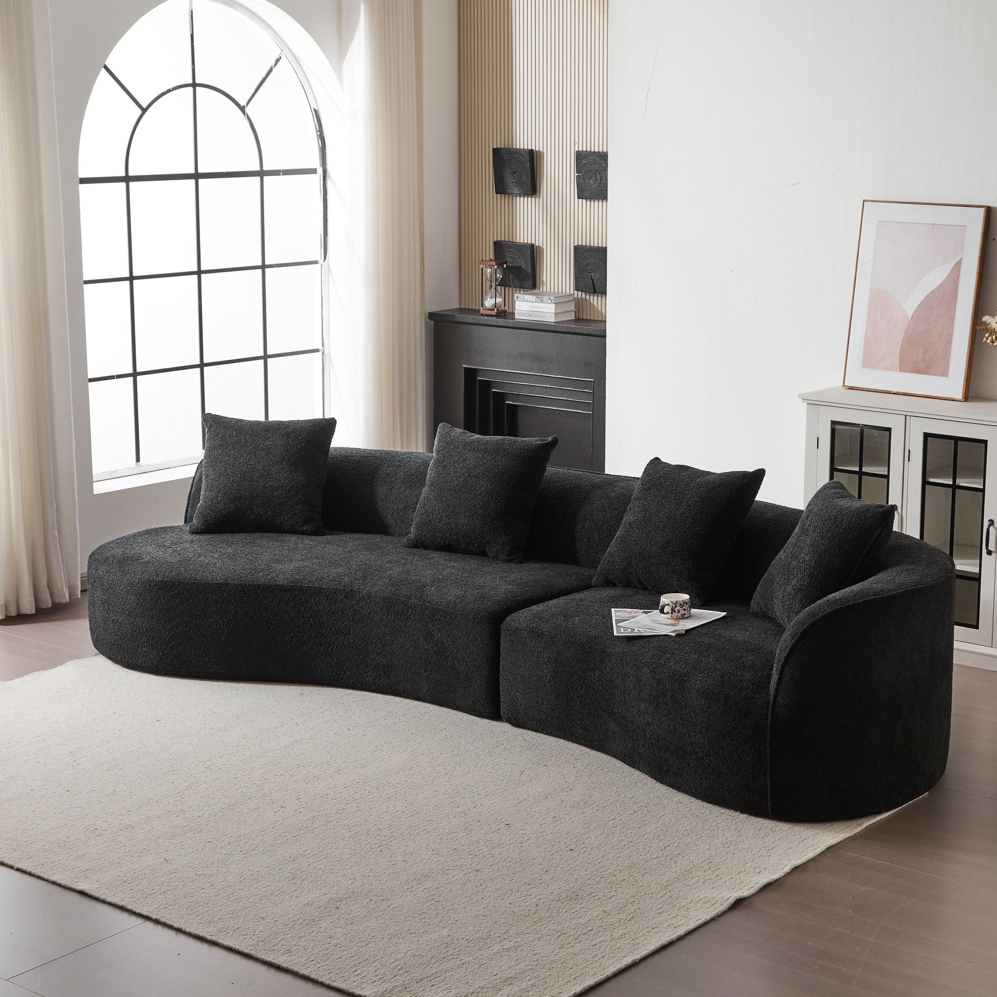 Elegant Curved Sectional Sofa With Full Foam Comfort by HouseOfZazla
