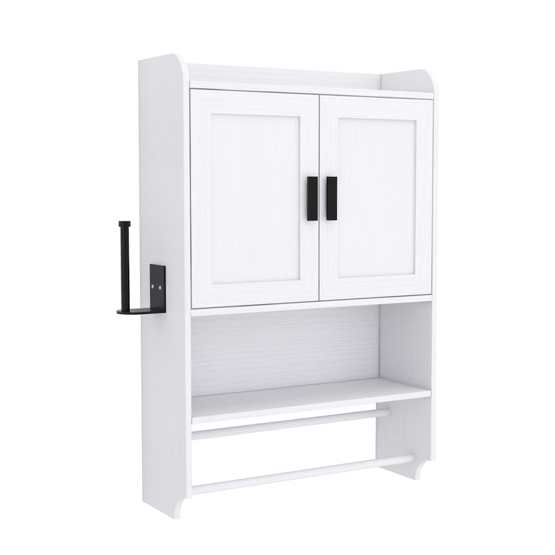 Bathroom Wall Cabinet with Doors, Adjustable Shelf, Towel Bar, and Paper Holder by HouseOfZazla