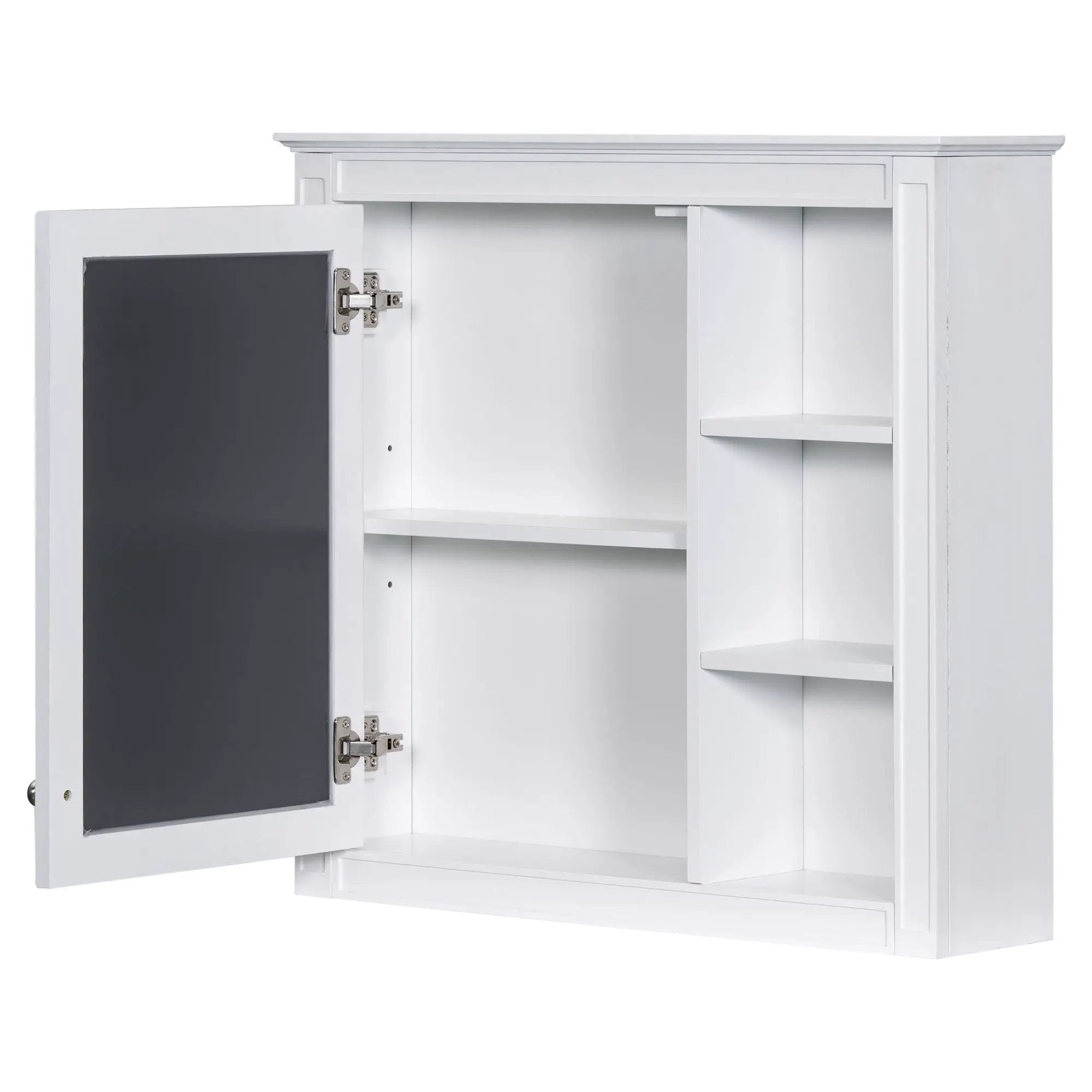 Bathroom Vanity With Medicine Cabinet, Royal Mirror Cabinet, Modern Bathroom Storage Cabinet With 2 Soft Closing Doors And 4 Drawers by HouseOfZazla