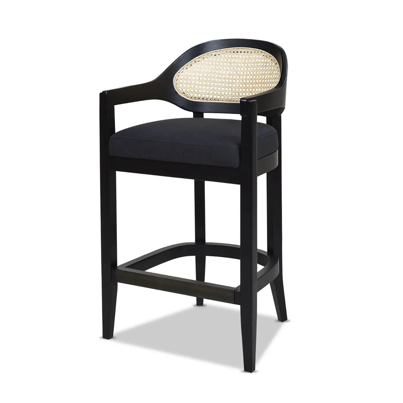 Americana - Mid-Century Modern Cane Back Counter Stool by HouseOfZazla