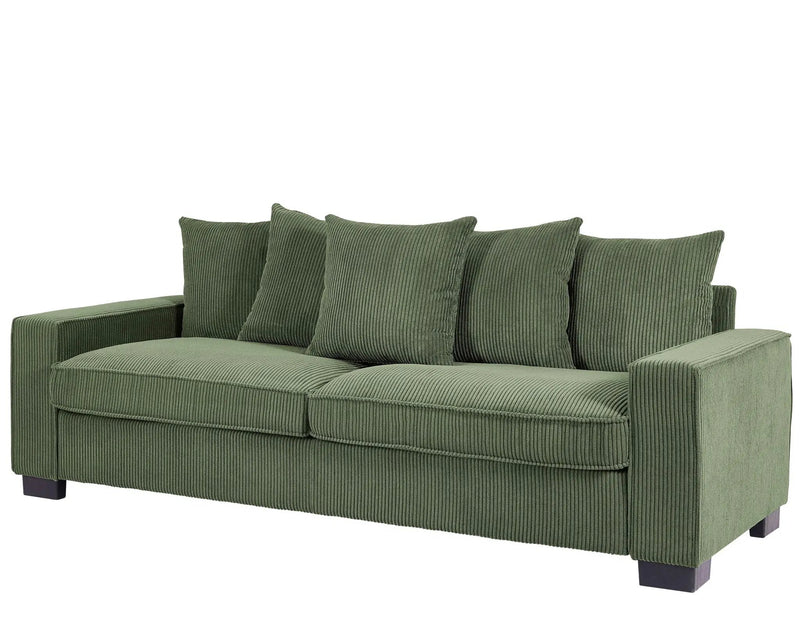 Luxe Sofa With 5 Matching Toss Pillows, Sleek Design, Spacious And Comfortable 3 Seater Couch by HouseOfZazla