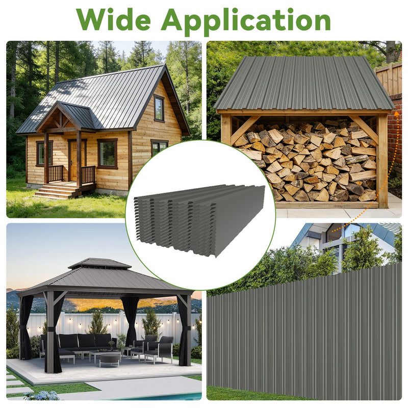 Corrugated Galvanized Steel Roofing Panels - 10 Pack, photo 6 of 10