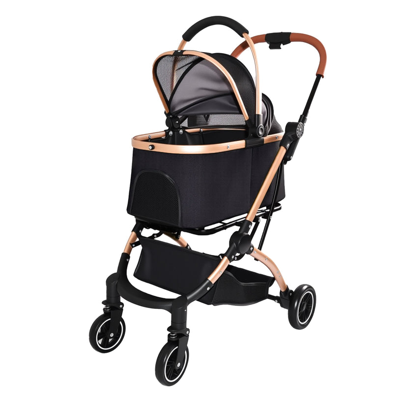Pet Stroller for Dogs and Cats, 2-in-1 Detachable Foldable Design by HouseOfZazla
