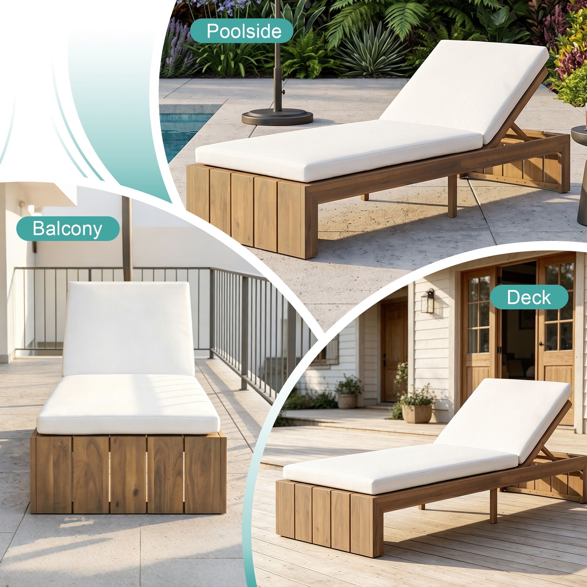 Adjustable Outdoor Chaise Lounge Patio Recliner With Removable Cushion by HouseOfZazla