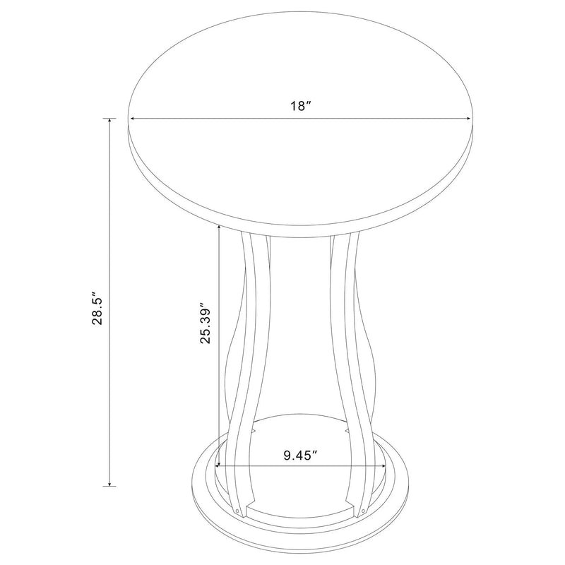 Elton Round Wood Top Accent Plant Stand Cherry by Unique Piece Furniture