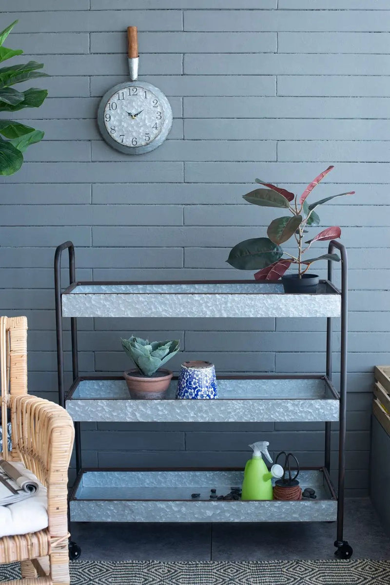 Homestead Galvanized Shelf Display 3 Tier - Metallic Gray by HouseOfZazla