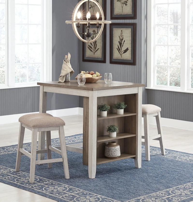 Skempton - RECT DRM Counter TBL Set(Set of 3) - White by Unique Piece Furniture