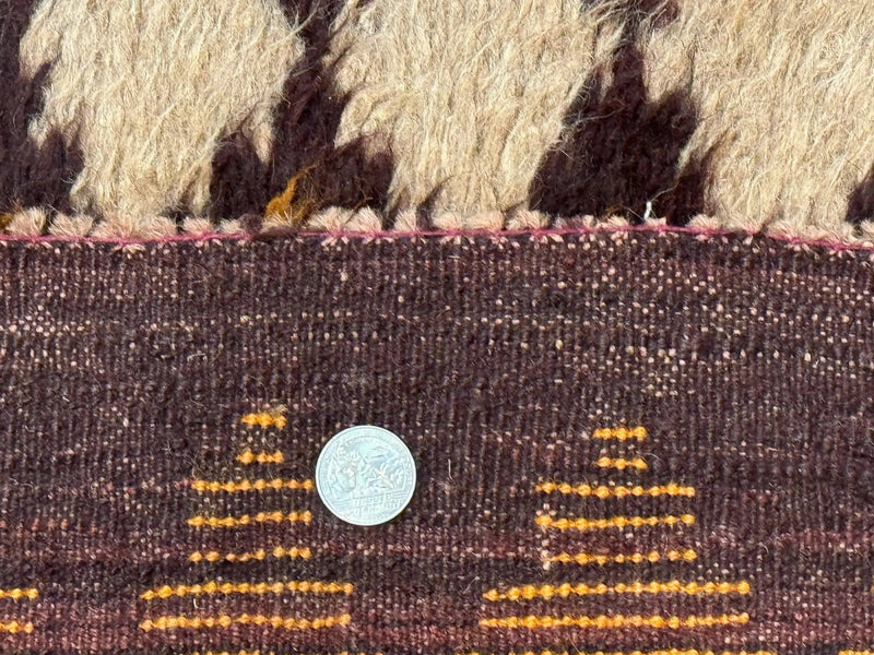 Shaggy Balouch Rug 3x4, Tribal Rug, Afghan Rug, Brown, Multicolor by Jewel Rugs
