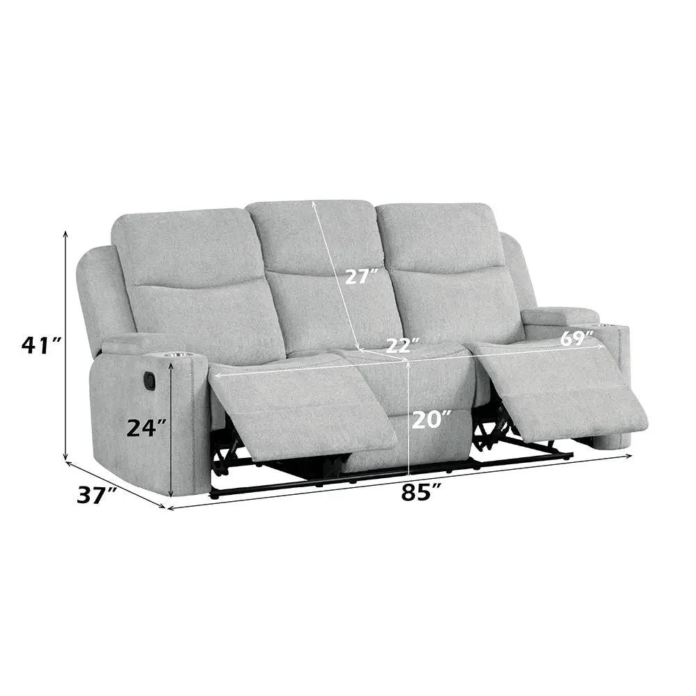 Galya - Motion Sofa - Light Gray Chenille by Unique Piece Furniture
