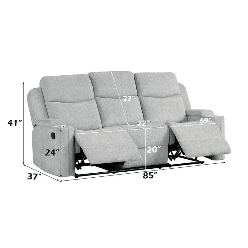 Galya - Motion Sofa - Light Gray Chenille by Unique Piece Furniture