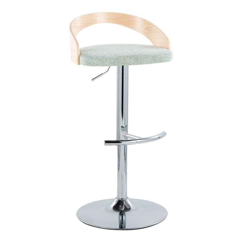 Grotto - Contemporary Adjustable Barstool, Swivel With Rounded T Footrest (Set of 2) by Unique Piece Furniture
