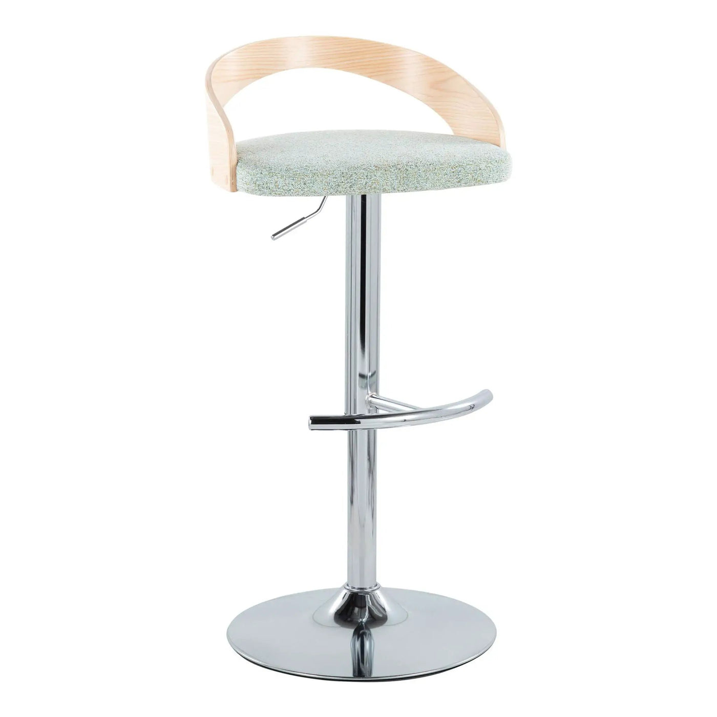 Grotto - Contemporary Adjustable Barstool, Swivel With Rounded T Footrest (Set of 2) by HouseOfZazla