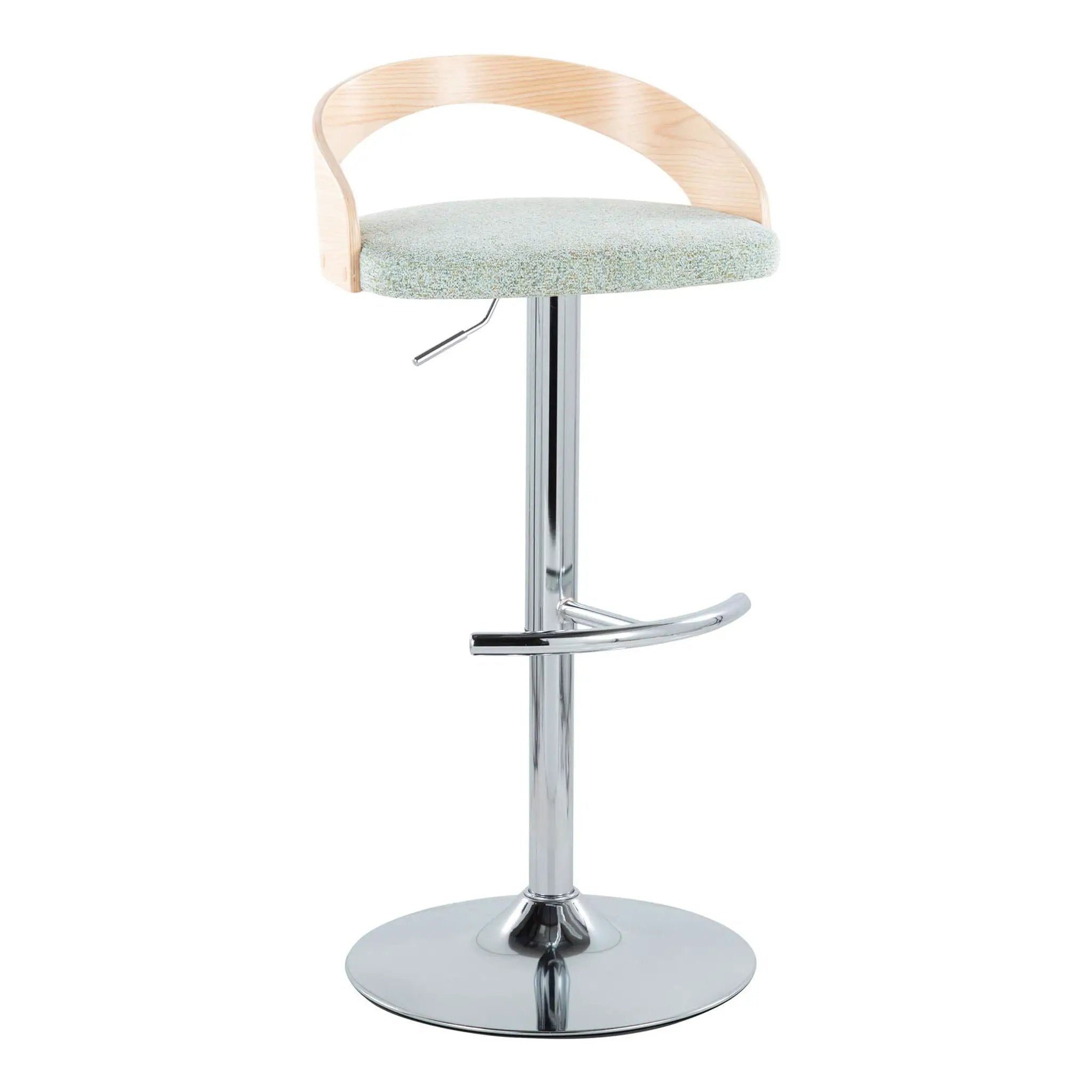 Grotto - Contemporary Adjustable Barstool, Swivel With Rounded T Footrest (Set of 2) by HouseOfZazla