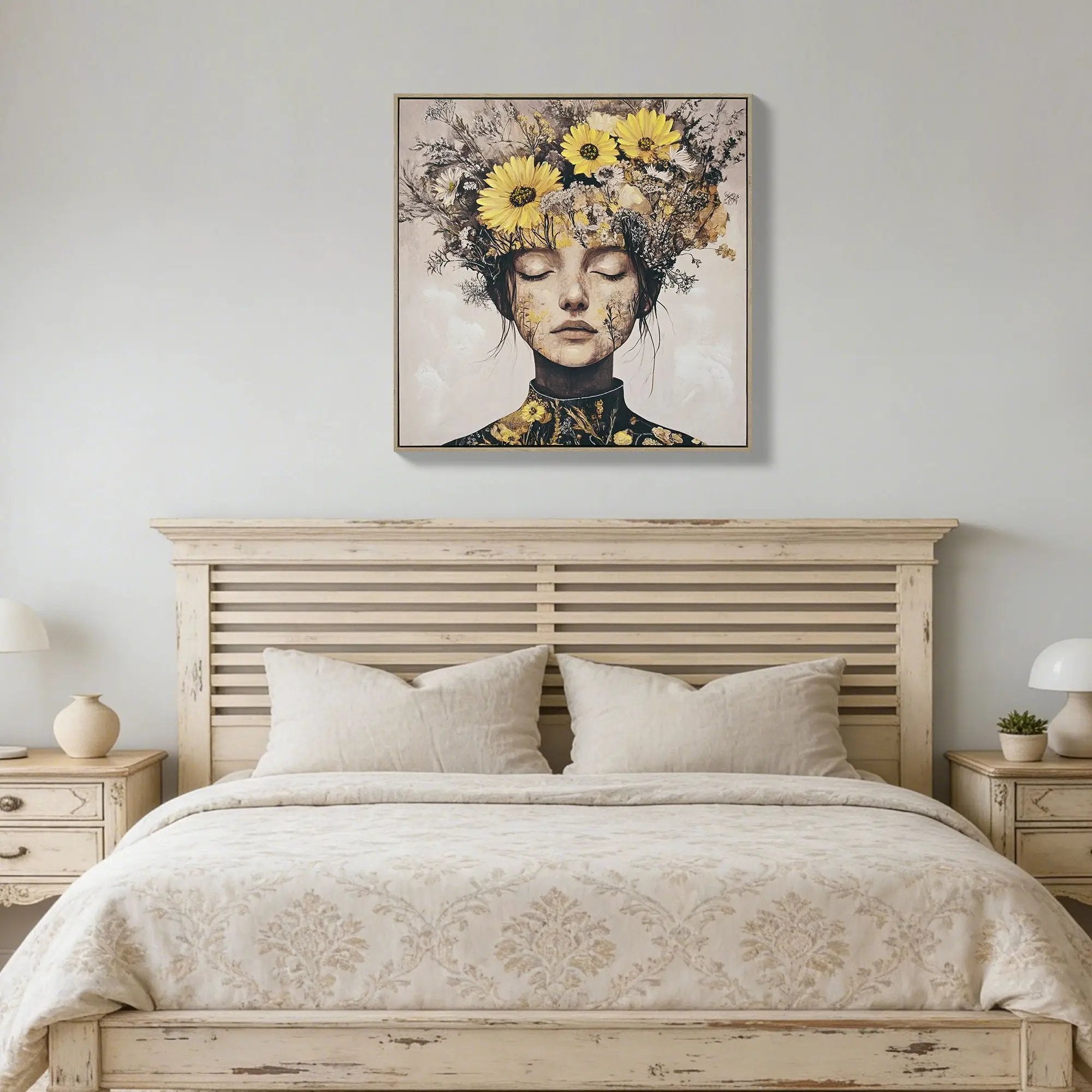 Beauty Posters Beauty Lady Wall Art Floral Canvas Artwork For Living Room - Ginger by Unique Piece Furniture