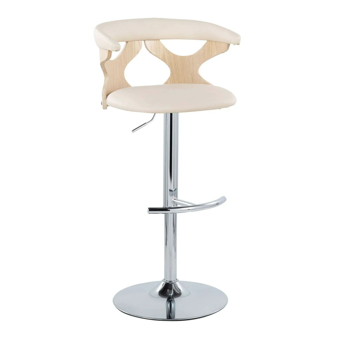 Gardenia - Contemporary Adjustable Barstool & Swivel, Rounded T Footrest (Set of 2) by HouseOfZazla