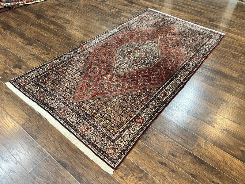 Persian Bidjar Rug 5x10, Wool Hand Knotted Vintage Carpet, Highly Detailed, Mahi Herati Pattern, 5 x 10 Oriental Rug by Jewel Rugs