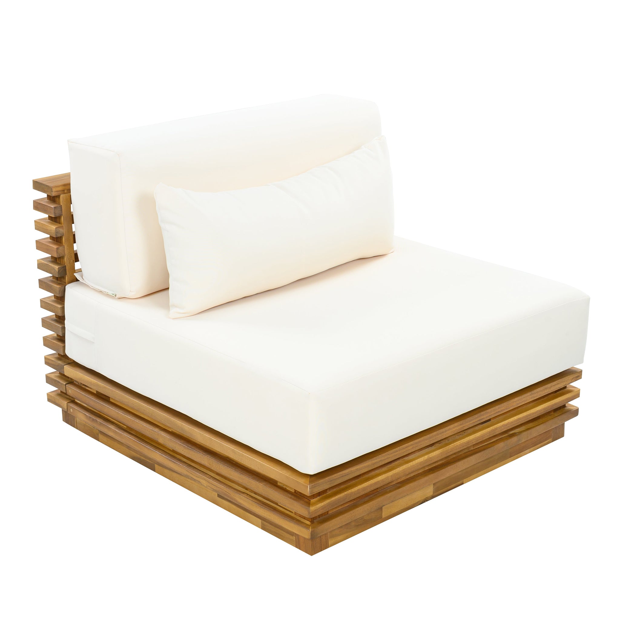 Oversized Outdoor Club Chair with Acacia Wood Frame by HouseOfZazla