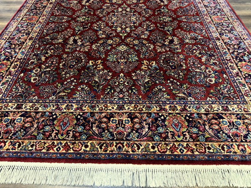 8.8 x 10.6 Karastan Red Sarouk Rug #785, Wool Pile Original 700 Series by Jewel Rugs