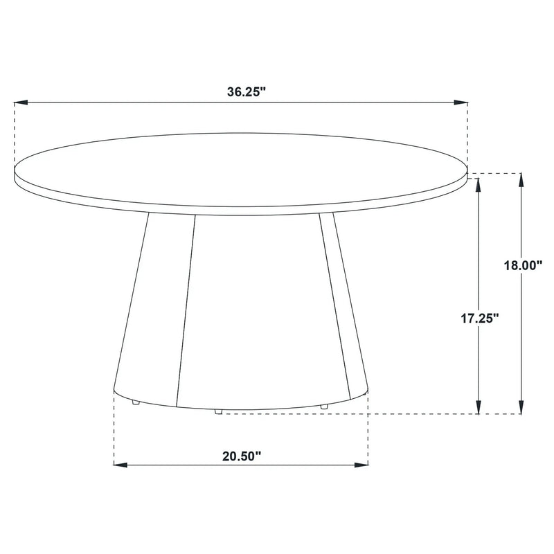 Franklin 36-inch Round Pedestal Coffee Table Grey and Dark Brown by Unique Piece Furniture