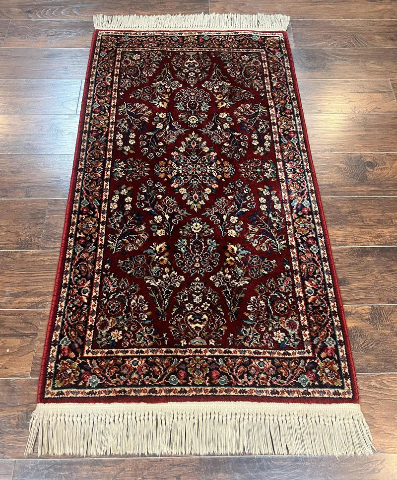 Karastan Rug 3x5 Red Sarouk #785, Small Karastan Wool Pile Rug, Original 700 Series, Discontinued Vintage Karastan Carpet by Jewel Rugs