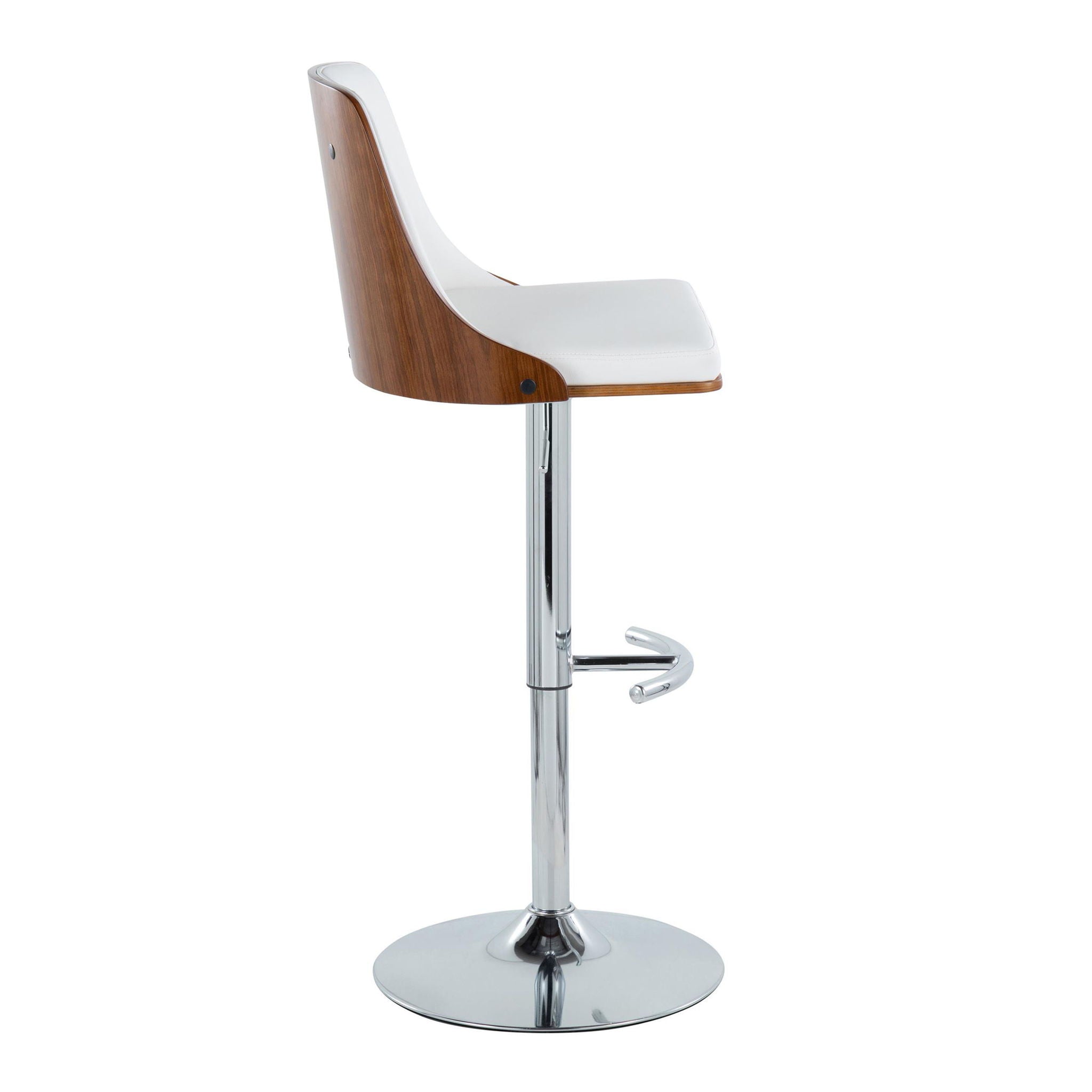 Gianna - Mid Century Modern Adjustable Barstool With Swivel With Rounded T Footrest (Set of 2) by Unique Piece Furniture