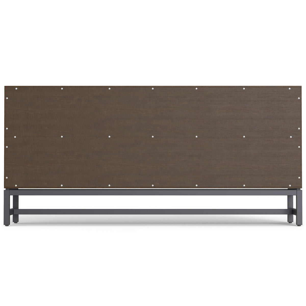 Low Wide Bookcase with Metal Frame - Walnut Brown, photo 2 of 12