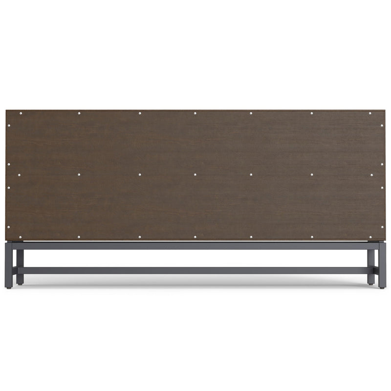Low Wide Bookcase with Metal Frame - Walnut Brown, photo 2 of 12