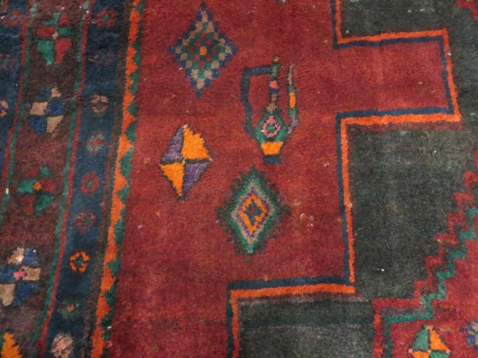 4' X 8' Antique Handmade India Geometric Oriental Wool Rug Veg Dyes Nice by Jewel Rugs