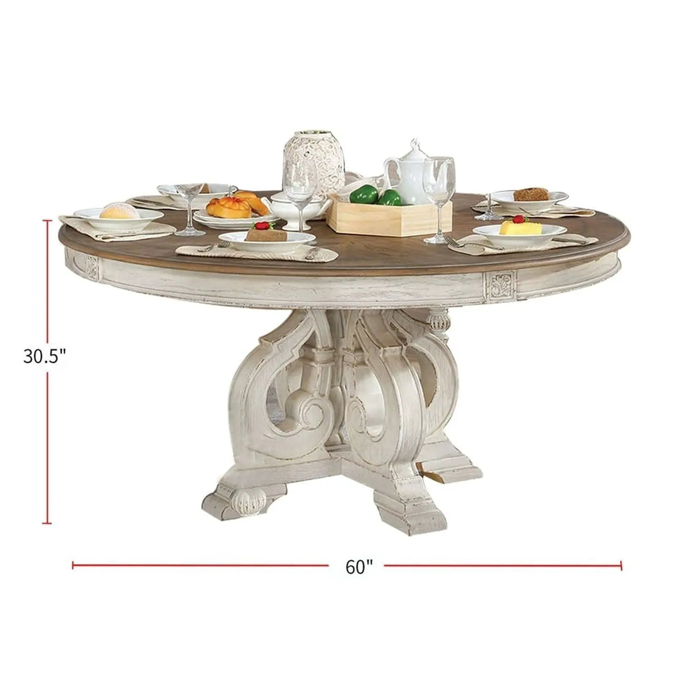 Elegant Dining Set Round Table And Side Chairs by Unique Piece Furniture
