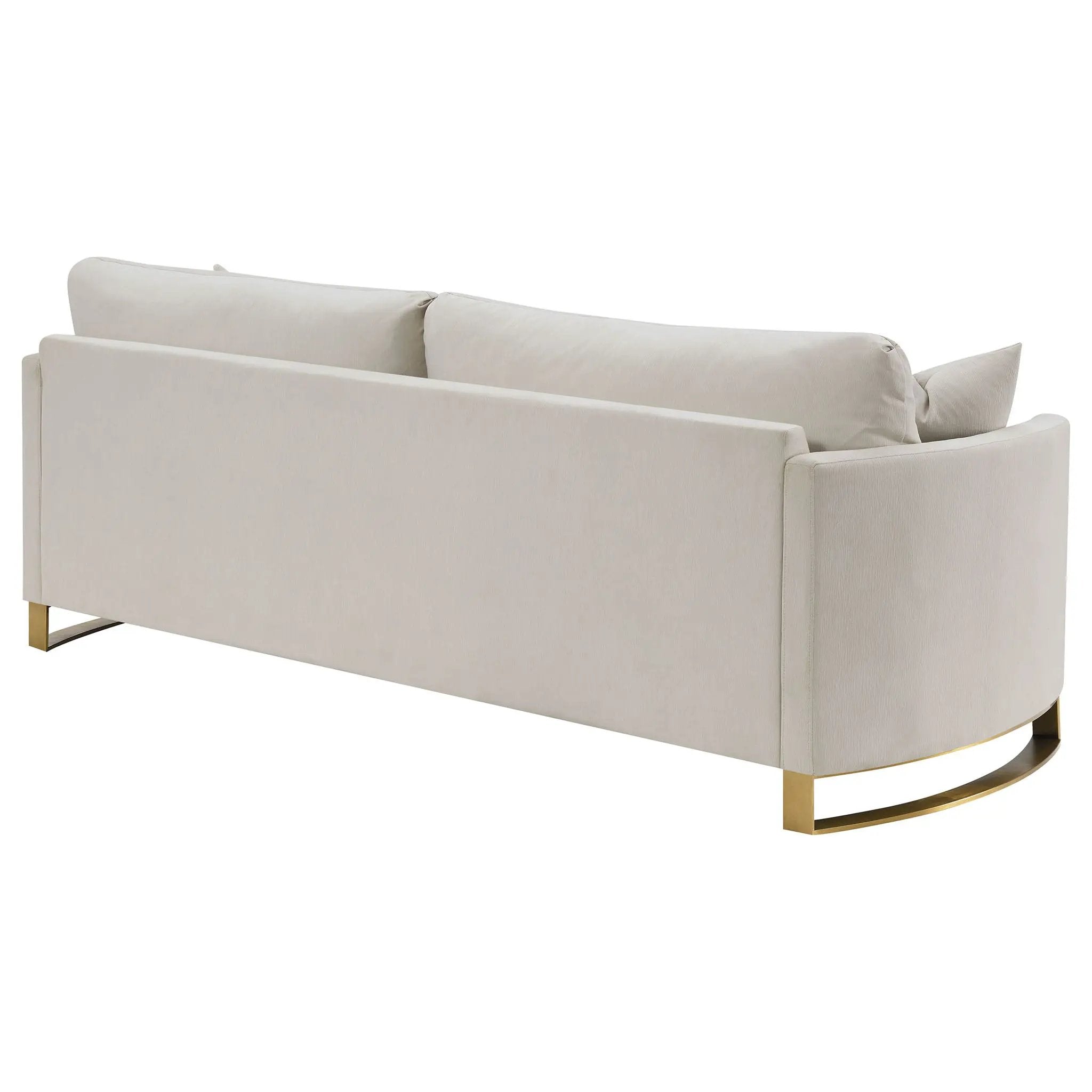 Corliss Upholstered Curved Track Arm Sofa Beige by Unique Piece Furniture
